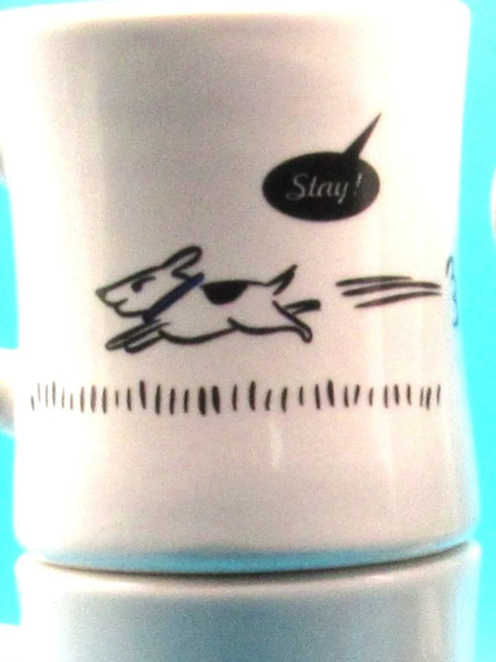 Bad Dogs White Diner-Style Mugs Set of 4 Excellent Condition Sit Stay Fetch Come